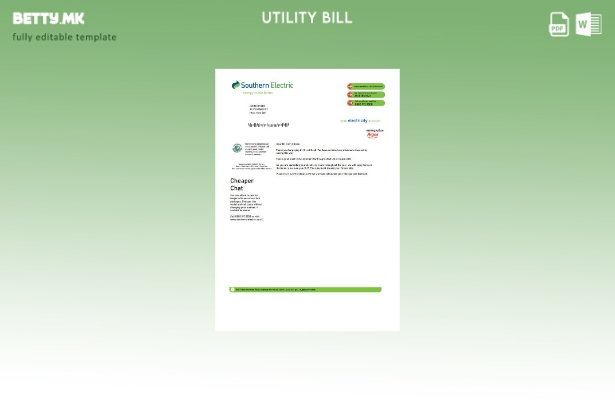 модерен стил Обединетото Кралство Southern Electric шаблон за доказ за адреса за